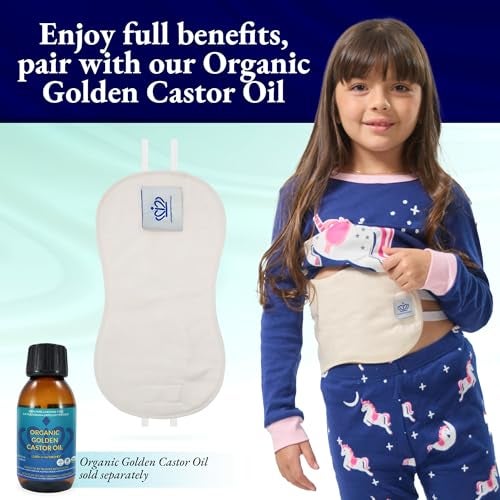 QUEEN OF THE THRONES Castor Oil Pack for Kids - Heatless, Less-Mess, Reusable - Organic Cotton Flannel, Comfort Fit, Soft Straps & Naturopathic Doctor Designed (Castor Oil Sold Separately) - Image 4
