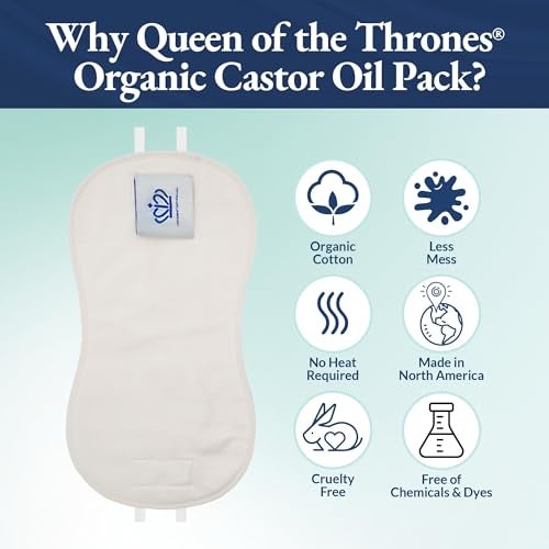 QUEEN OF THE THRONES Castor Oil Pack for Kids - Heatless, Less-Mess, Reusable - Organic Cotton Flannel, Comfort Fit, Soft Straps & Naturopathic Doctor Designed (Castor Oil Sold Separately) - Image 2