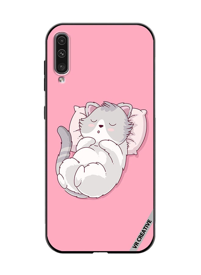 VR CREATIVE Protective Case Cover For Samsung Galaxy A70/A70s Cozy Cat Design Multicolour - Image 1