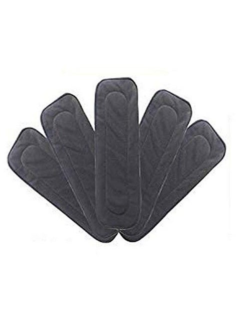 � 5 Layer Bamboo Charcoal Inserts;Liners;Pads;Cloth Diaper Liner;Wetfree Reusable Washable Cotton Diaper Nappy Inserts;Charcoal Pads For Baby Cloth Diapers (Set Of 5)