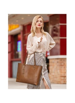 Kattee Leather Totes For Women Shoulder Bag Top Handle Satchel Purse Set 3Pcs 3-In-1  - Image 2