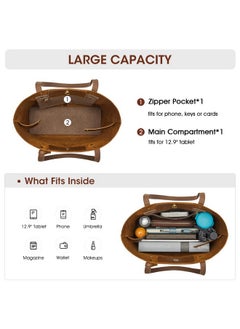 Kattee Leather Totes For Women Shoulder Bag Top Handle Satchel Purse Set 3Pcs 3-In-1  - Image 5