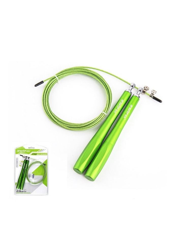 AngTop - AT552 Adjustable Steel Wire Jump Rope Aluminium Handles - Green - Image 1