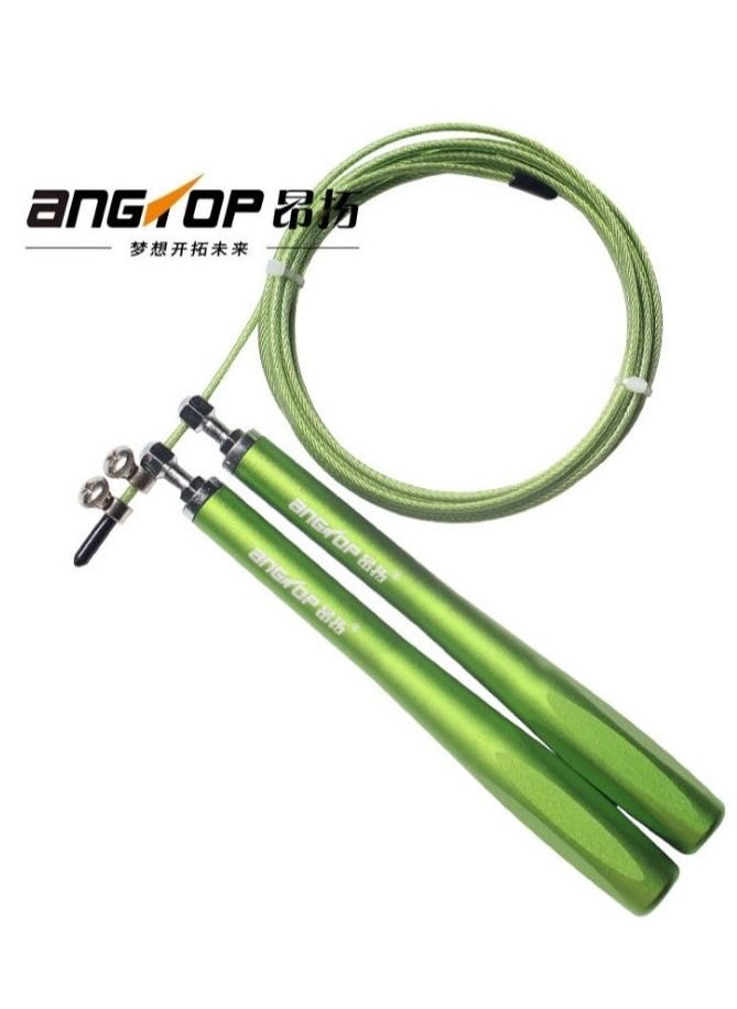 AngTop - AT552 Adjustable Steel Wire Jump Rope Aluminium Handles - Green - Image 1