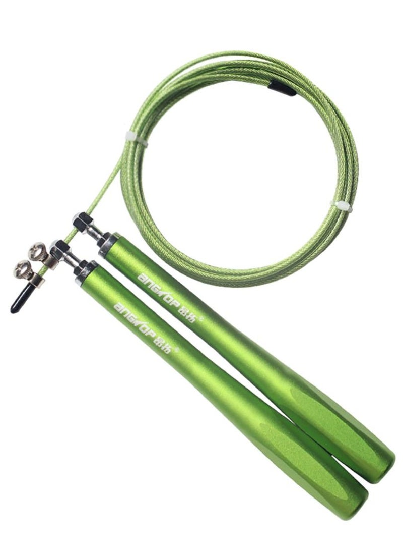 AngTop - AT552 Adjustable Steel Wire Jump Rope Aluminium Handles - Green - Image 1