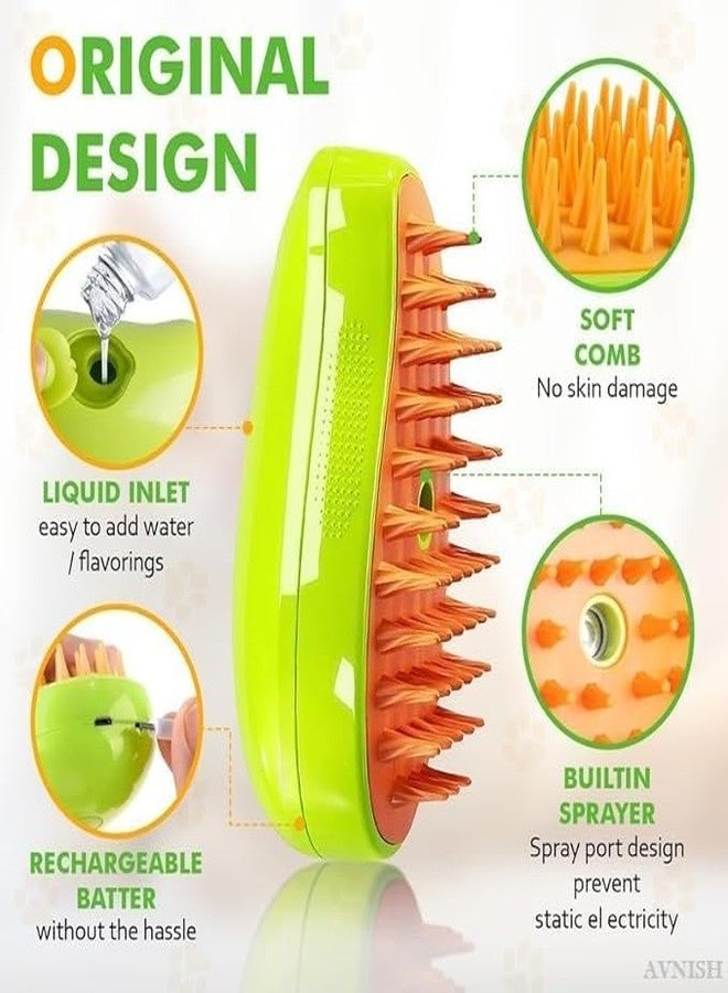 D&C PAWS Cat Steam Brush 3 in 1 Steamy Pet Brush Cleanser Cat Dog Massage Comb with Steam Pet Grooming Brush for Cats | Water Steamer Pet Hair Remover Shedding Loose Hair - Image 2