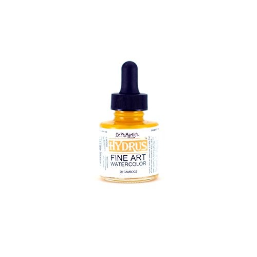 Dr. Ph. Martin's Hydrus Fine Art Watercolor (2H) Watercolor Bottle, 1.0 oz, Gamboge, 1 Bottle - Image 3