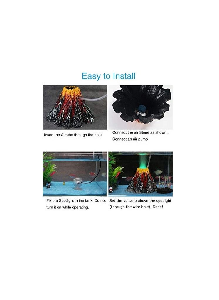 AS SEEN ON TV Aquarium Fish Tank Decoration Air Bubble Volcano Rock Oxygenates Water and Improves Circulation Multicolor Small  - Image 3