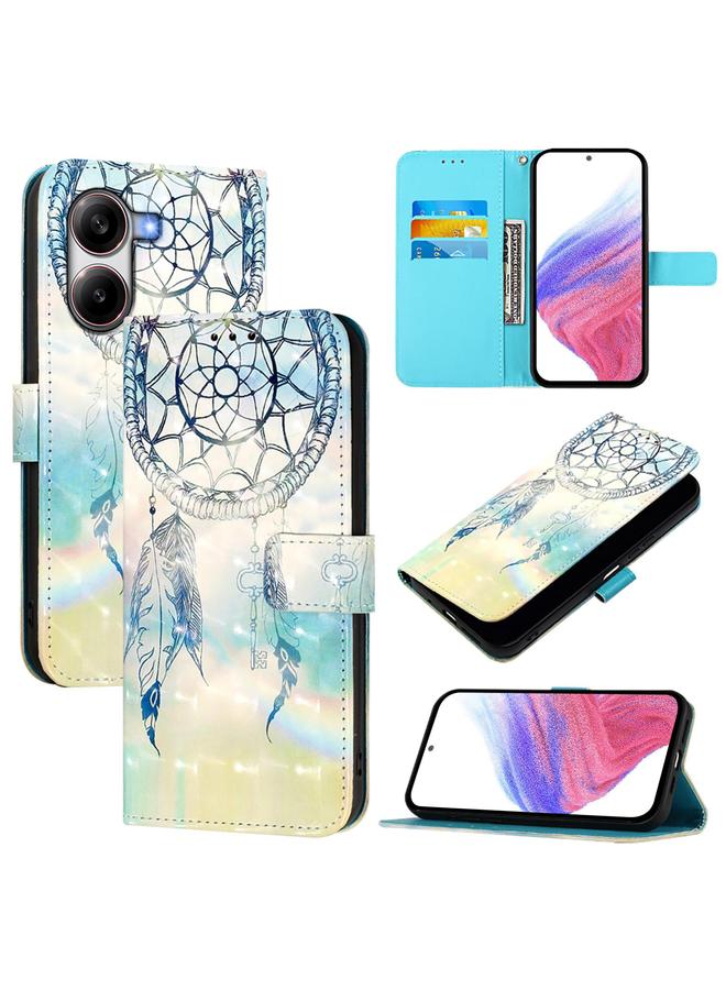 اس-توب جراب لهاتف Redmi Turbo 4 جراب هاتف جلدي قابل للطي أفقيًا برسومات ثلاثية الأبعاد - Image 1