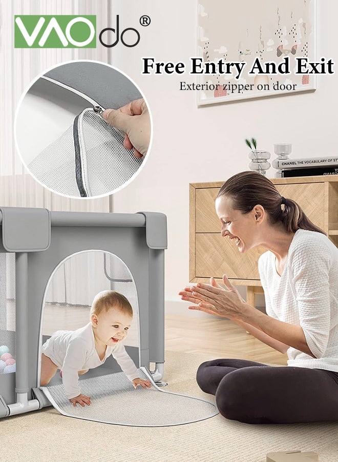 فاو دو روضة لعب أطفال قابلة للطي، سياج أمان للأطفال والرضع، استخدام داخلي وخارجي، مركز أنشطة الرضع الآمن، ساحة لعب سهلة الطي، روضة لعب آمنة للأطفال - Image 2