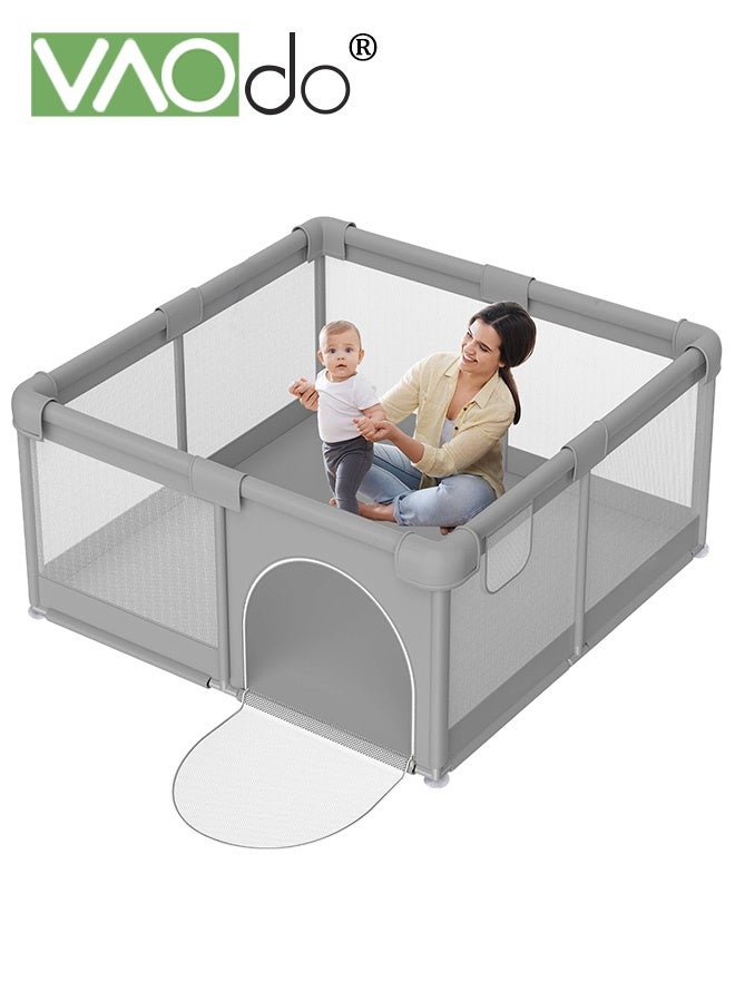 فاو دو روضة لعب أطفال قابلة للطي، سياج أمان للأطفال والرضع، استخدام داخلي وخارجي، مركز أنشطة الرضع الآمن، ساحة لعب سهلة الطي، روضة لعب آمنة للأطفال - Image 1