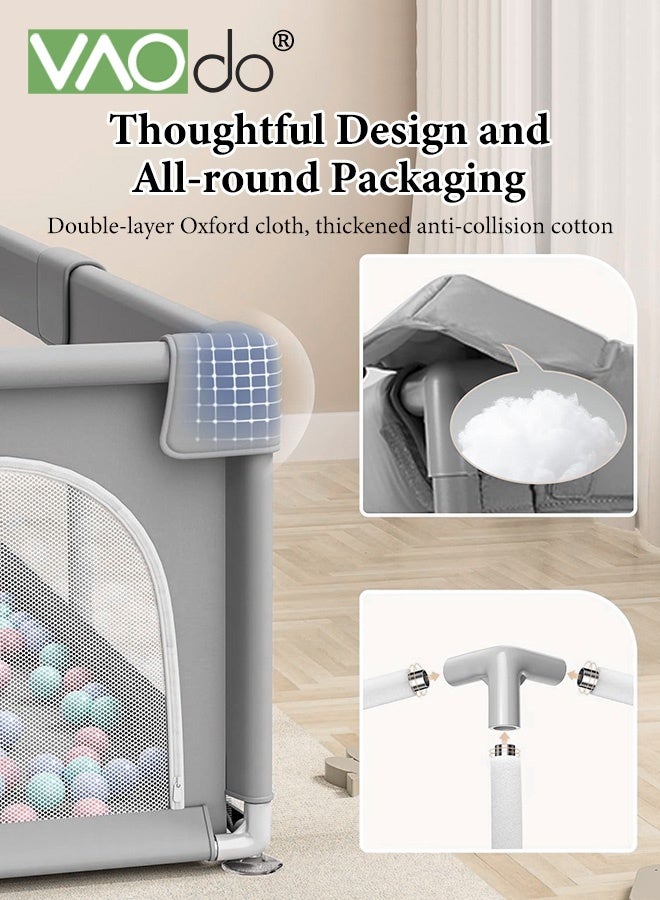 فاو دو روضة لعب أطفال قابلة للطي، سياج أمان للأطفال والرضع، استخدام داخلي وخارجي، مركز أنشطة الرضع الآمن، ساحة لعب سهلة الطي، روضة لعب آمنة للأطفال - Image 4