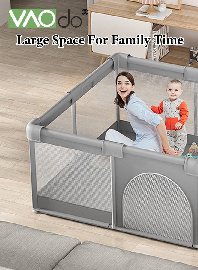 فاو دو روضة لعب أطفال قابلة للطي، سياج أمان للأطفال والرضع، استخدام داخلي وخارجي، مركز أنشطة الرضع الآمن، ساحة لعب سهلة الطي، روضة لعب آمنة للأطفال - Image 3