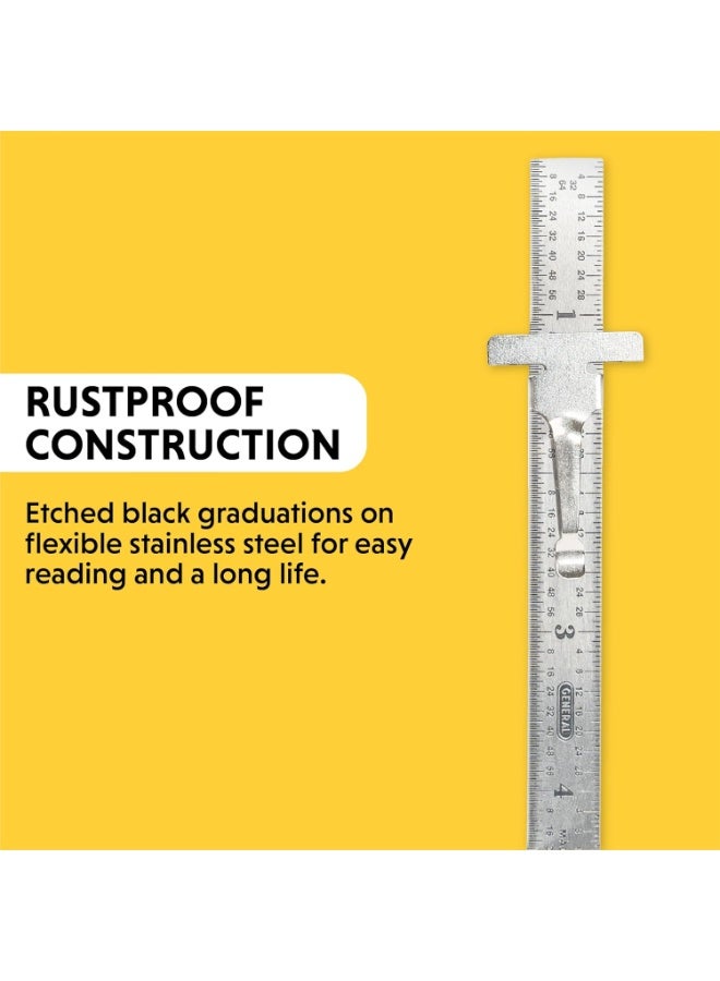 General Tools General Tools 300/1 6-Inch Flex Precision Stainless Steel Ruler, Chrome  - Image 4