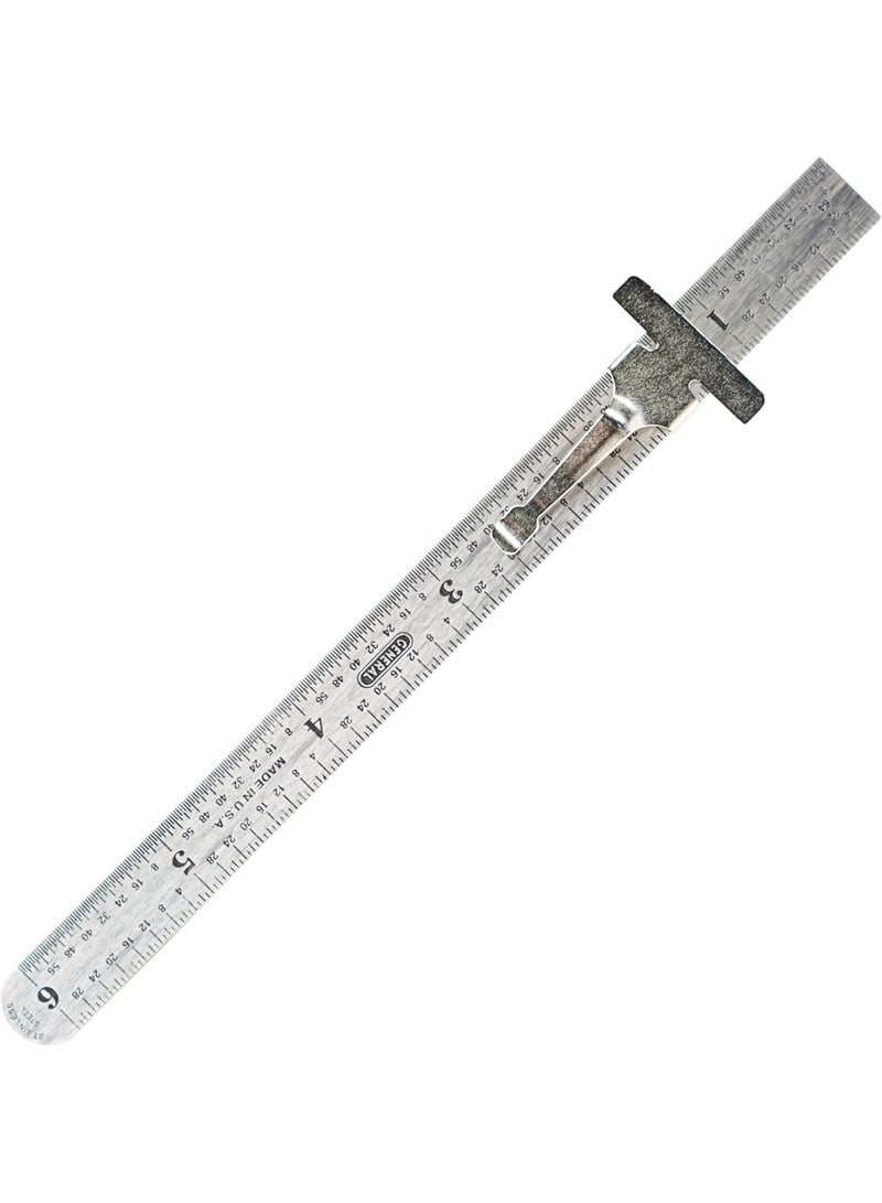 General Tools General Tools 300/1 6-Inch Flex Precision Stainless Steel Ruler, Chrome  - Image 2