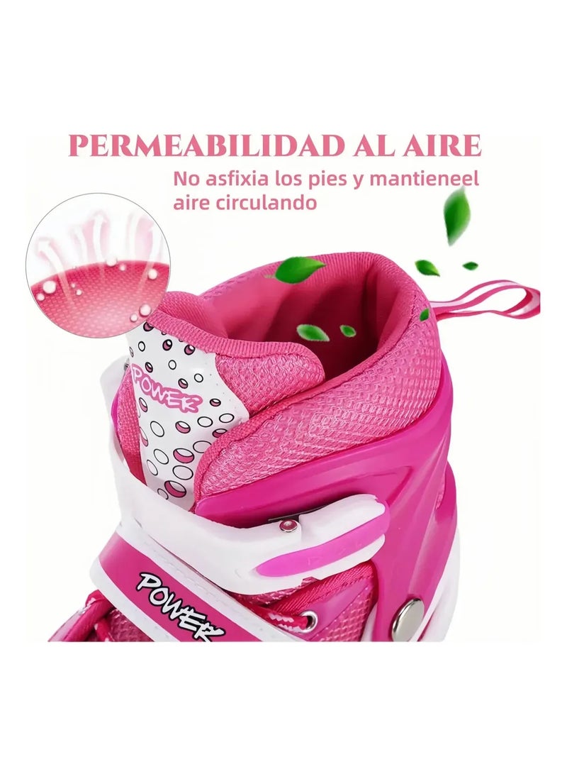 Toy Box Kids Unisex Four Wheel Roller Skating Shoes Large Size (39-42)-Pink - Image 4
