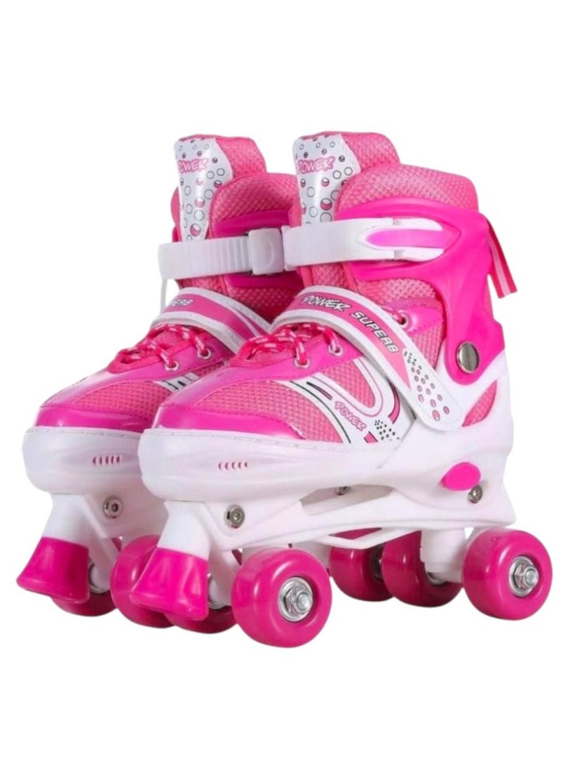 Toy Box Kids Unisex Four Wheel Roller Skating Shoes Large Size (39-42)-Pink - Image 2