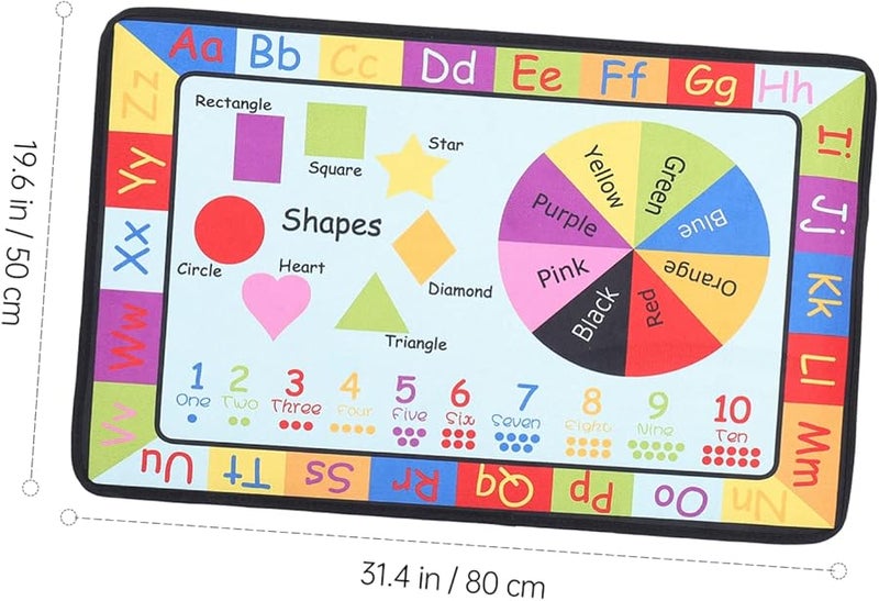سجادة معرفية متعددة الألوان للكرتون 50x80 سم بسطح غير قابل للانزلاق، بساط لعب للتعليم المبكر لغرفة الأطفال - Image 4
