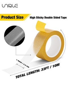 Unique Extra Strong Double Sided Fabric Tape, 1 Packs Double Sided Adhesive Tapes Heavy Duty Clear Mesh Double Stick Tape for Carpet Arts,Clear Tape for Clothes, 1inch x 33FT(10m)  - Image 2