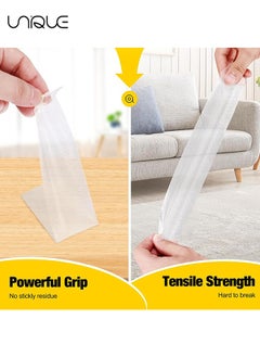 Unique Extra Strong Double Sided Fabric Tape, 1 Packs Double Sided Adhesive Tapes Heavy Duty Clear Mesh Double Stick Tape for Carpet Arts,Clear Tape for Clothes, 1inch x 33FT(10m)  - Image 5