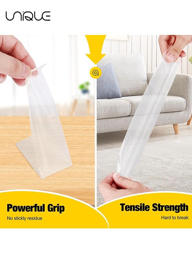 Unique Extra Strong Double Sided Fabric Tape, 1 Packs Double Sided Adhesive Tapes Heavy Duty Clear Mesh Double Stick Tape for Carpet Arts,Clear Tape for Clothes, 1inch x 33FT(10m)  - Image 5