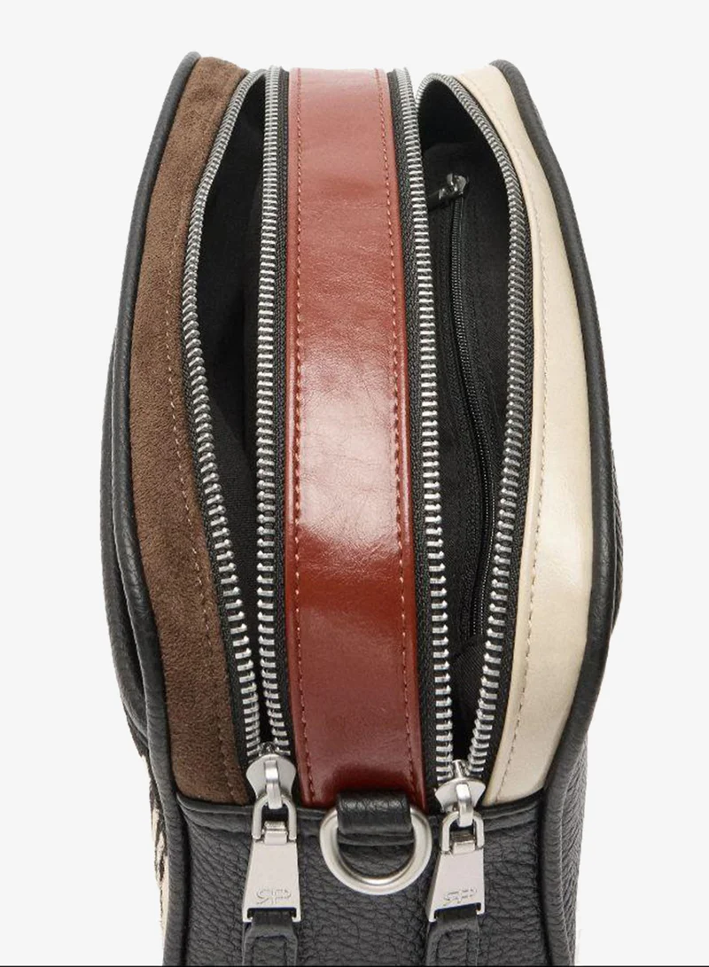 Parfois Brown Crossbody bag with leather details for Women | Best Price UAE