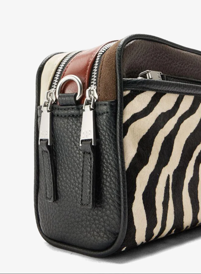PARFOIS Crossbody bag with leather details