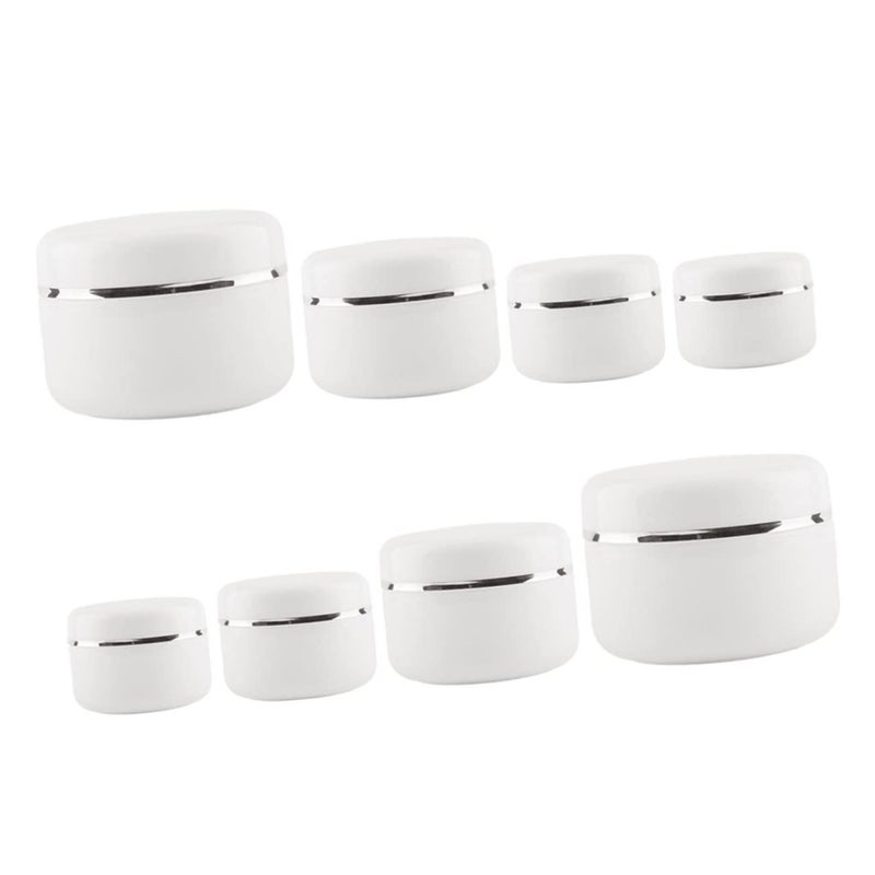 8 Pcs Portable Refillable Cream Jars With Rim For Cosmetics And Essential Oils - Image 2