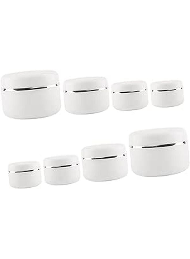 8 Pcs Portable Refillable Cream Jars With Rim For Cosmetics And Essential Oils - Image 1