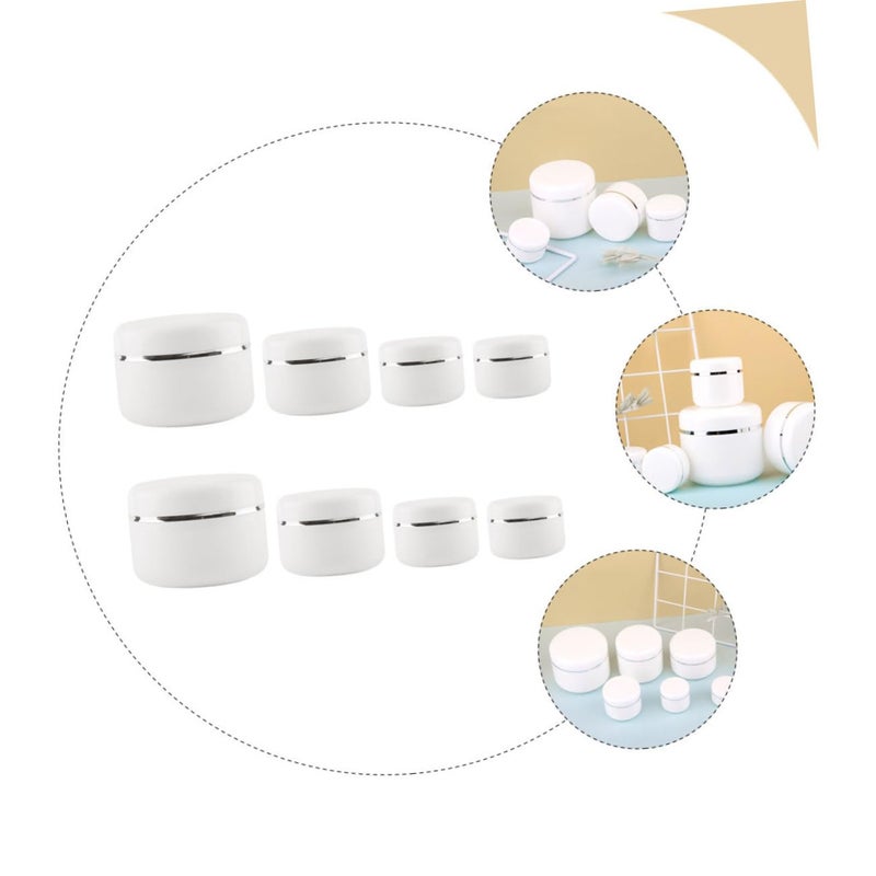 8 Pcs Portable Refillable Cream Jars With Rim For Cosmetics And Essential Oils - Image 5