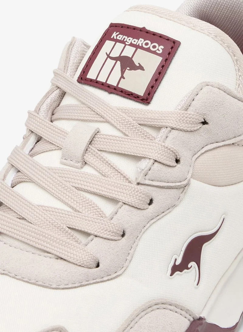 kangaROOS BEIGE Women'S Panelled Lace-Up Sports Shoes for Women | Best Price UAE