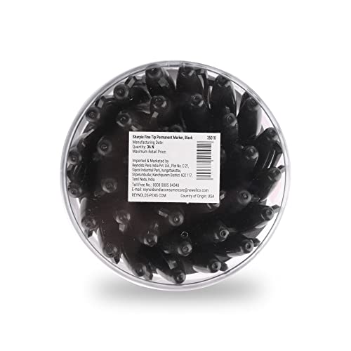 Sharpie Black Permanent Marker with Fine Tip for Precise Writing |Suitable for Multipurpose Usage| Smudge Free | Office Stationery Items | Pack of 36 - Image 2