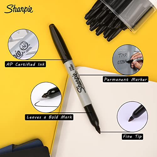 Sharpie Black Permanent Marker with Fine Tip for Precise Writing |Suitable for Multipurpose Usage| Smudge Free | Office Stationery Items | Pack of 36 - Image 3