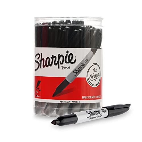 Sharpie Black Permanent Marker with Fine Tip for Precise Writing |Suitable for Multipurpose Usage| Smudge Free | Office Stationery Items | Pack of 36 - Image 1