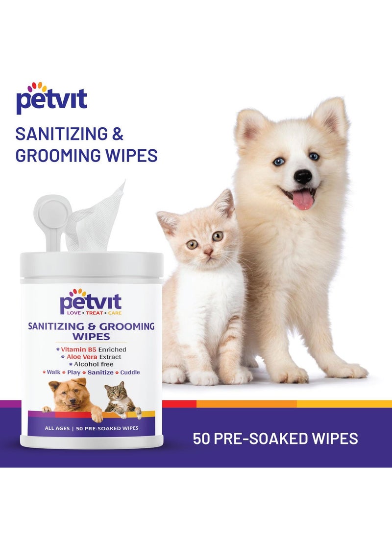 بيتفيت مناديل مبللة للكلاب كبيرة الحجم مضادة للبكتيريا للتنظيف وإزالة الروائح الكريهة مناديل مبللة مضادة للبكتيريا عبوة من 2 100 منديل - Image 5