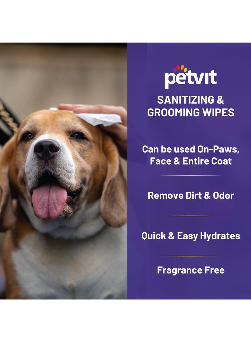 بيتفيت مناديل مبللة للكلاب كبيرة الحجم مضادة للبكتيريا للتنظيف وإزالة الروائح الكريهة مناديل مبللة مضادة للبكتيريا عبوة من 2 100 منديل - Image 4