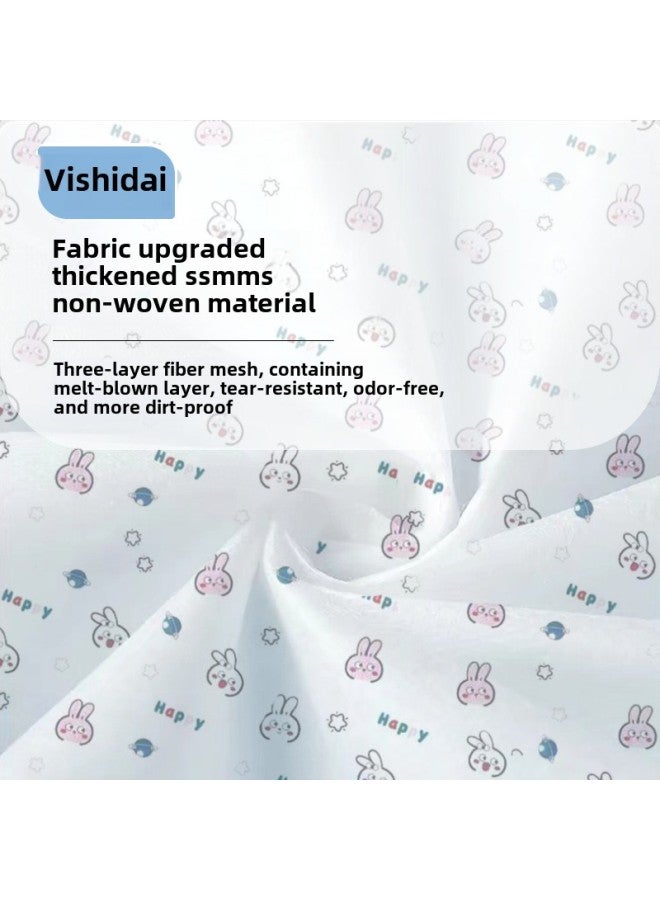 Disposable Bed Sheet Quilt Cover Pillowcase Four-piece Travel Portable Disposable Hotel Supplies Bed & Breakfast Hotel Thickened-Color:Printed Four-piece Set [random Style]] - Image 5