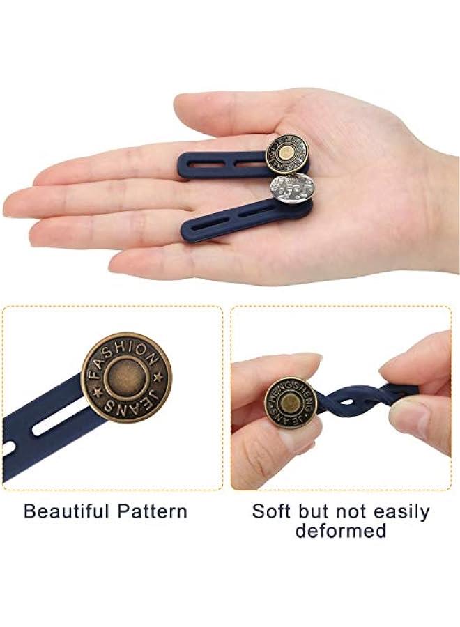 6 PCS Pants Extender on,  Waistband Extender ons for Men and Women, Jeans Waist Expander Metal Buckle No Sew Buckle for Expander Jeans Pants Collar (2in) - Image 3