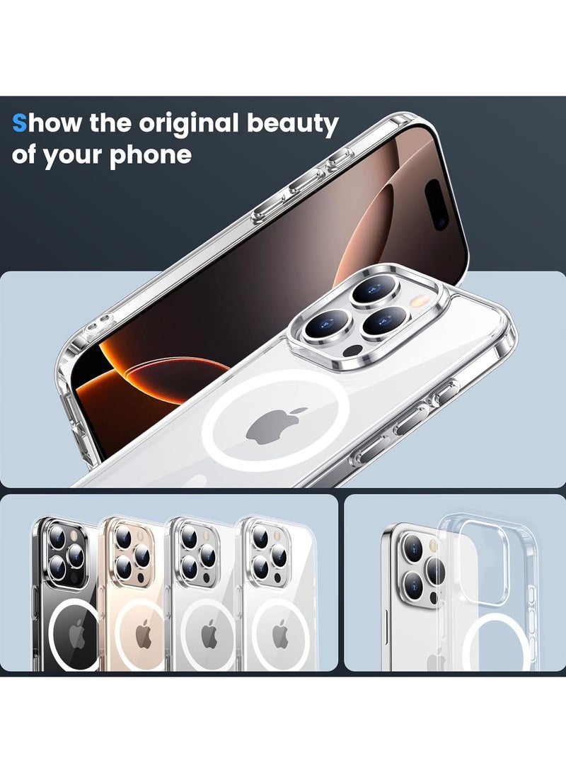 iPhone 16 Pro Max Magsafe Case Clear Cover Transparent Magnetic Wireless Charging Support, Shockproof Protection, Scratch-Resistant Clear - Image 3