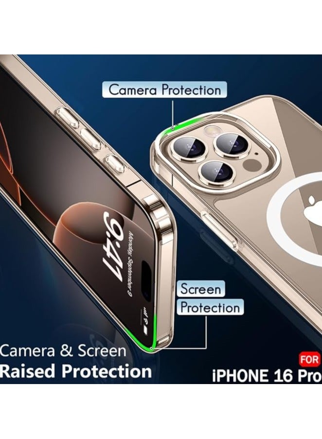 iPhone 16 Pro Max Magsafe Case Clear Cover Transparent Magnetic Wireless Charging Support, Shockproof Protection, Scratch-Resistant Clear - Image 2