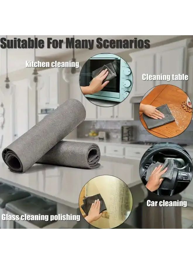 1pc Reusable Gray Microfiber Glass Cleaning Cloth Multipurpose Towel Window - Image 2