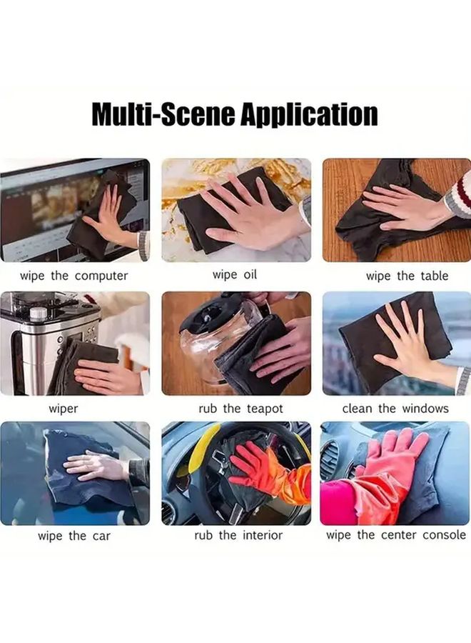 1pc Reusable Gray Microfiber Glass Cleaning Cloth Multipurpose Towel Window - Image 5