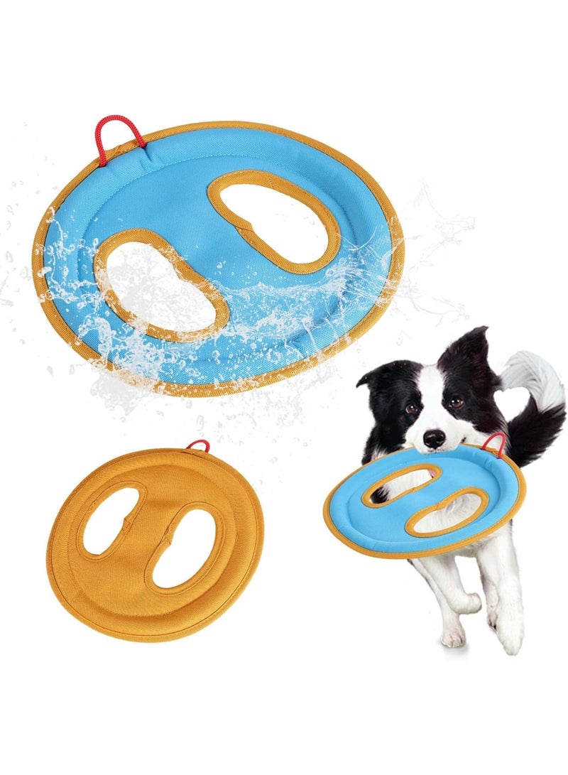 SYOSI قرص طيران للكلاب، لعبة فريسبي قماشية عائمة على الماء بحواف ناعمة لطيفة على الأسنان، طائرة خفيفة الوزن للعب في الهواء الطلق للكلاب المتوسطة والكبيرة، 23.5 سم - Image 1