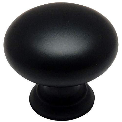 Cosmas 10 Pack 4950FB Flat Black Cabinet Hardware Round Mushroom Knob - 1-1/4" Diameter - Image 5