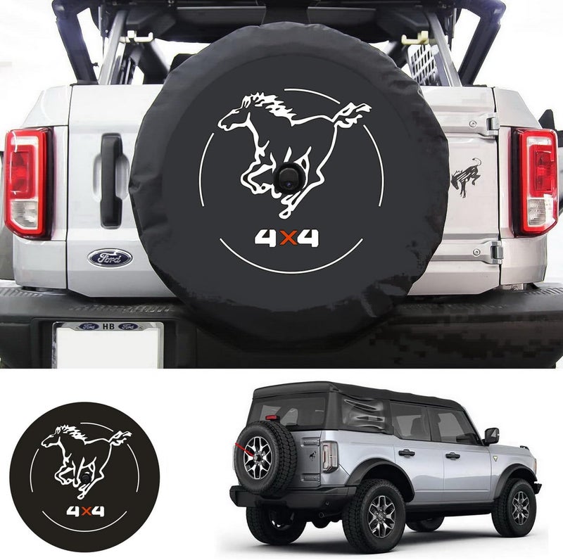 Aolowewin غطاء الإطار الاحتياطي 4X4 من Galloper مع فتحة الكاميرا، لسيارات Ford Bronco وJeep Wrangler وToyota، غطاء العجلة الخلفية مع فتحة الكاميرا، حامي غطاء الإطار الاحتياطي (XL: 285/70R17، 275/75R17، 275/65R18) - Image 1