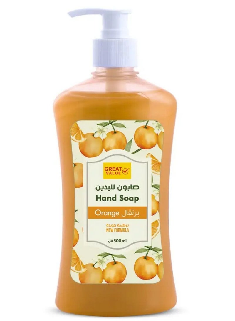 Great Value Liquid Hand Soap Orange 500 ML  - Image 1
