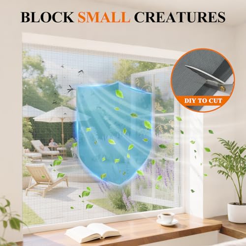 MAGZO 2PACK MAGZO Window&Door Screen Replacement Kit, 48''W x 99''L, with Retainer Spline (Total 65.6 FT) and Press-Fit Roller Tool, Scratch-Proof Polyester, Mesh Roll Repair for Patio, Pet Friendly, Grey - Image 4