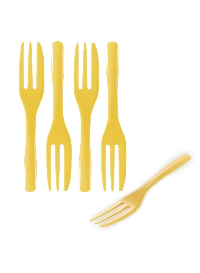 Restaurantware 4 Inch Cake Forks, 500 Knife-Edged Premium Pastry Forks - Disposable, Solid And Durable, Baby Yellow Plastic Sharp Edge Forks, For Parties, Bakeries, Catering Services, Gatherings - Image 2