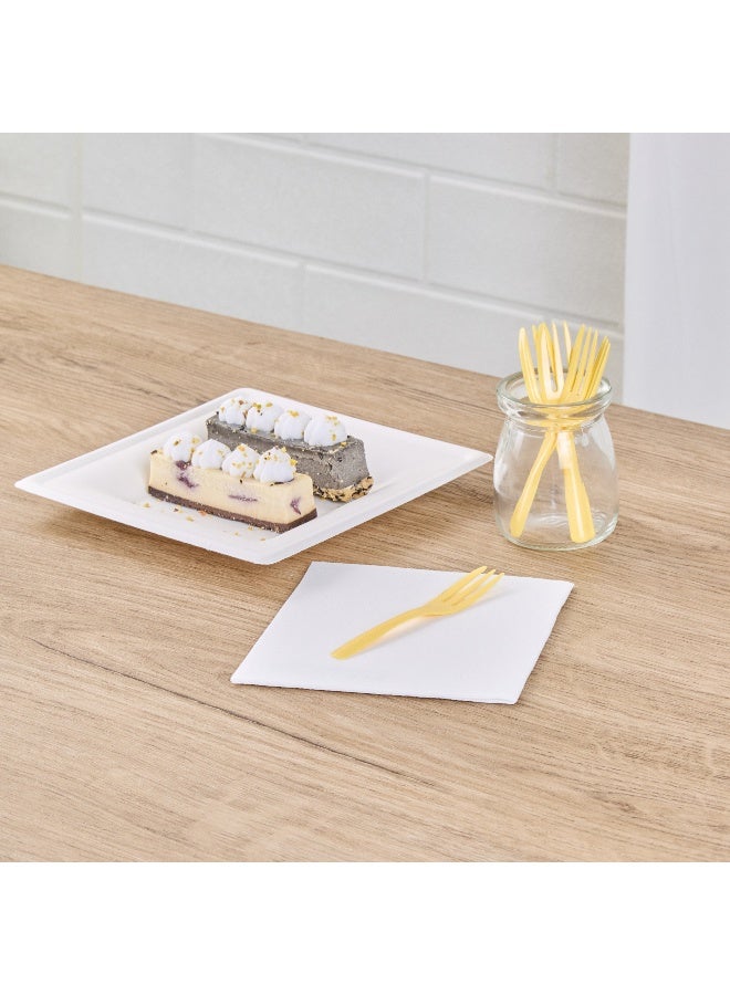 Restaurantware 4 Inch Cake Forks, 500 Knife-Edged Premium Pastry Forks - Disposable, Solid And Durable, Baby Yellow Plastic Sharp Edge Forks, For Parties, Bakeries, Catering Services, Gatherings - Image 3