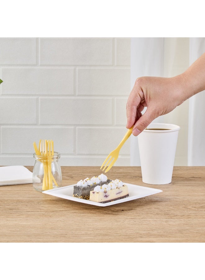 Restaurantware 4 Inch Cake Forks, 500 Knife-Edged Premium Pastry Forks - Disposable, Solid And Durable, Baby Yellow Plastic Sharp Edge Forks, For Parties, Bakeries, Catering Services, Gatherings - Image 5